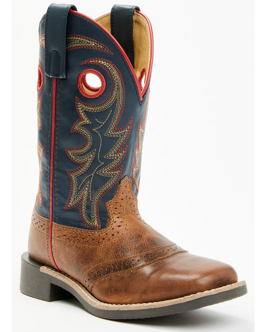 Boys' Bobby Western Boots - Broad Square Toe Navy