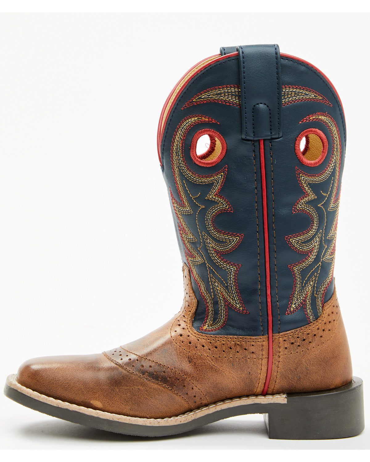 Boys' Bobby Western Boots - Broad Square Toe Navy