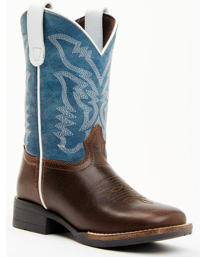 Boys' Walker Western Boots - Broad Square Toe Brown