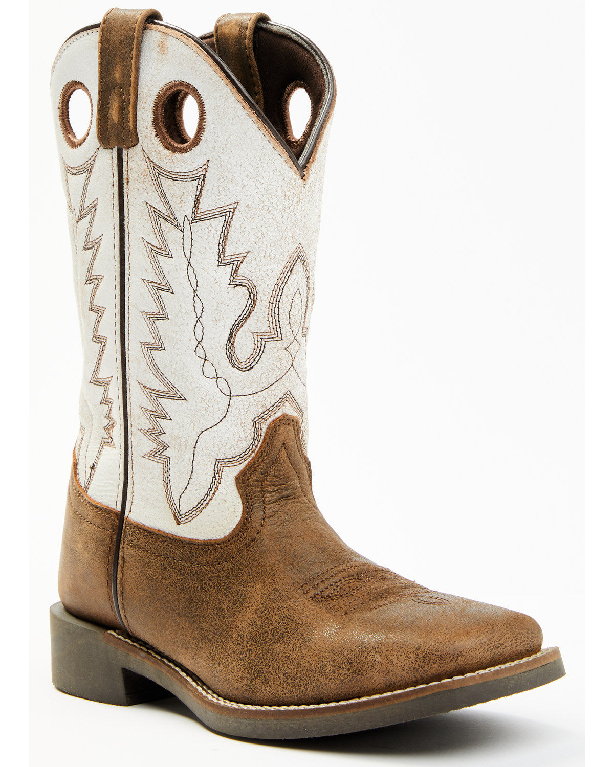 Boys' Luke Western Boots - Broad Square Toe Brown
