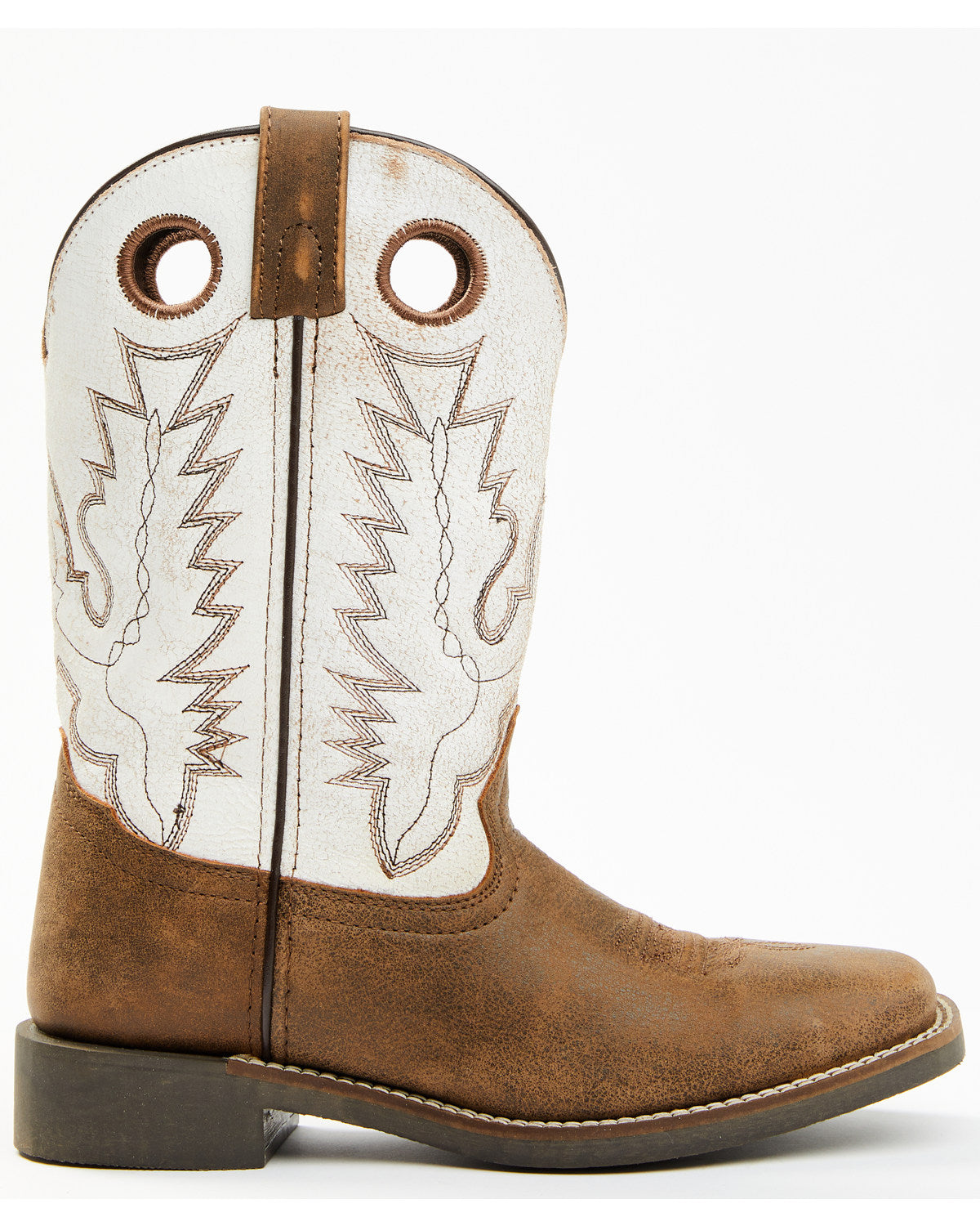 Boys' Luke Western Boots - Broad Square Toe Brown