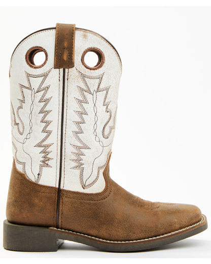 Boys' Luke Western Boots - Broad Square Toe Brown