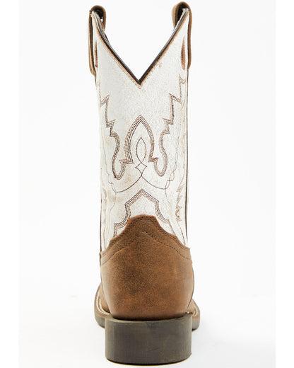 Boys' Luke Western Boots - Broad Square Toe Brown
