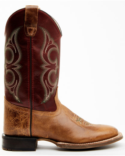 Boys' Ames Tonal Western Boots - Broad Square Toe Brown