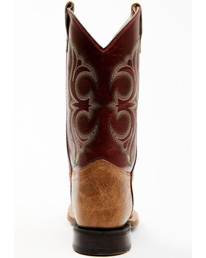 Boys' Ames Tonal Western Boots - Broad Square Toe Brown