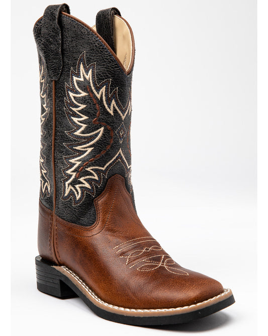 Boys' Ryder Western Boots - Square Toe Brown/blue