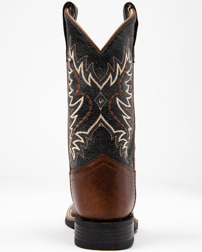 Boys' Ryder Western Boots - Square Toe Brown/blue