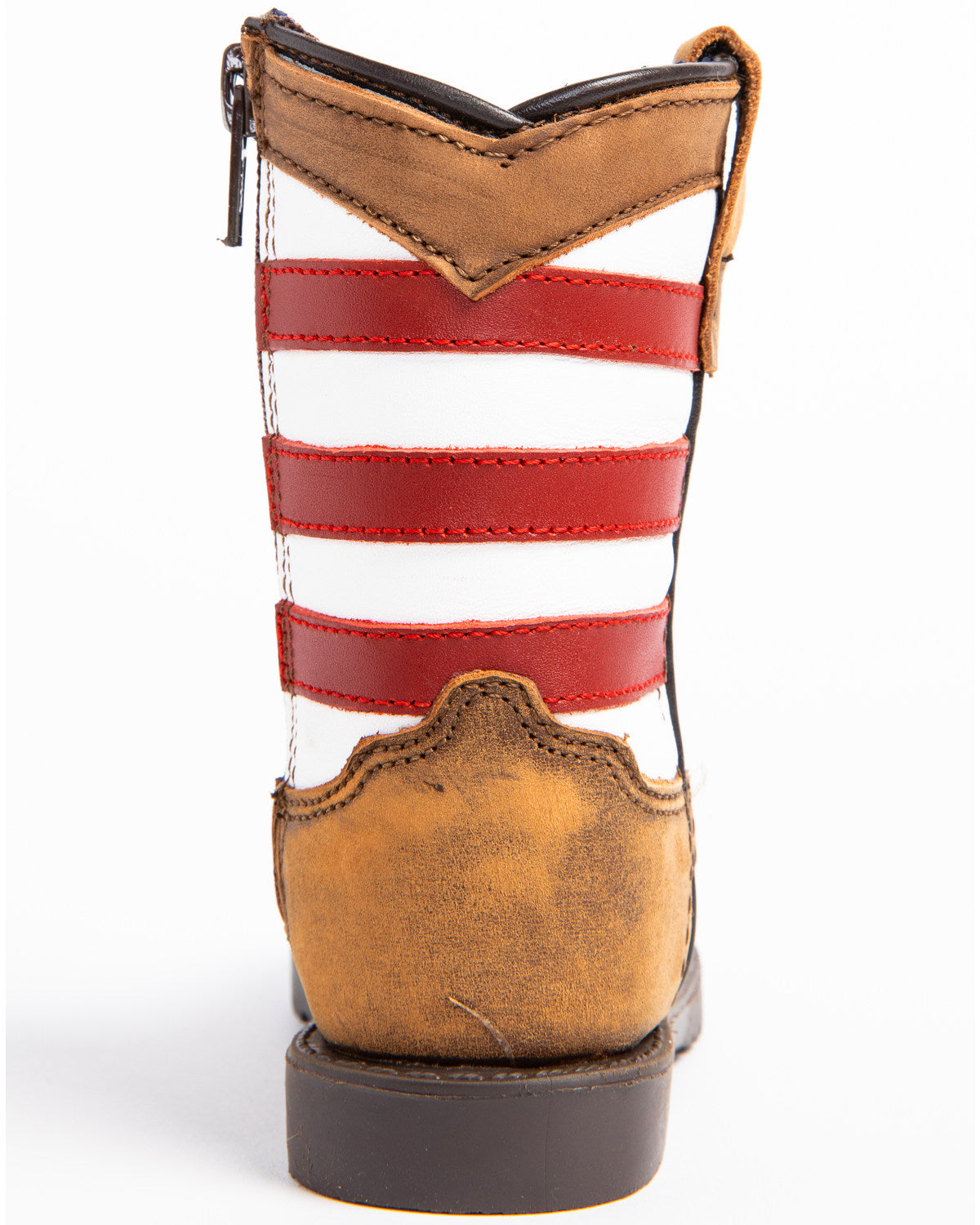 Toddler Boys' USA Flag Western Boots - Broad Square Toe Brown