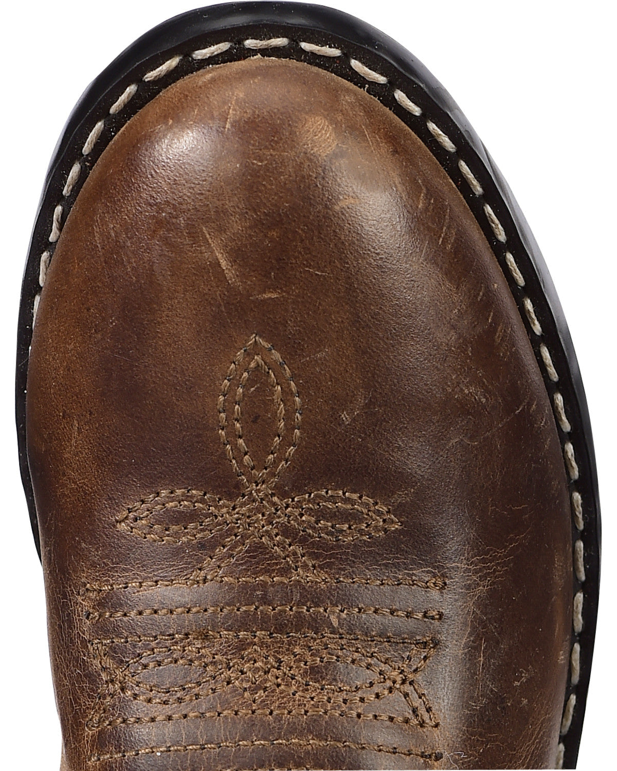 Boys' Holt Two-Tone Embroidered Western Boots - Round Toe Brown