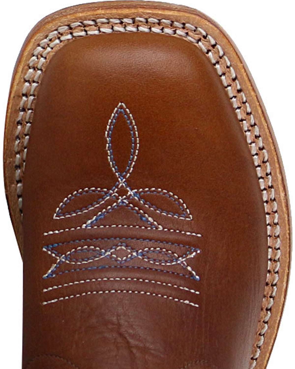 Boys' Lightening Embroidered Western Boots - Square Toe Brown