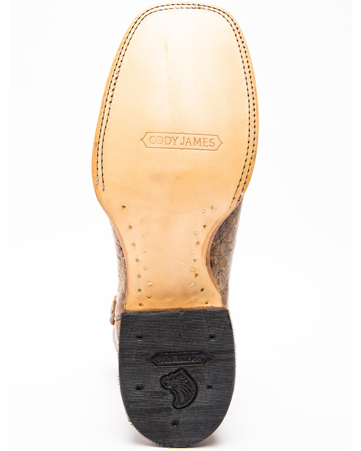 Men's Caiman Belly Western Boots - Broad Square Toe Brown