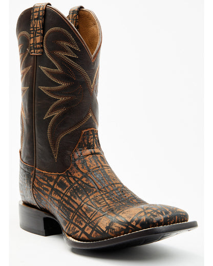 Men's McBride Western Boots - Broad Square Toe Cognac