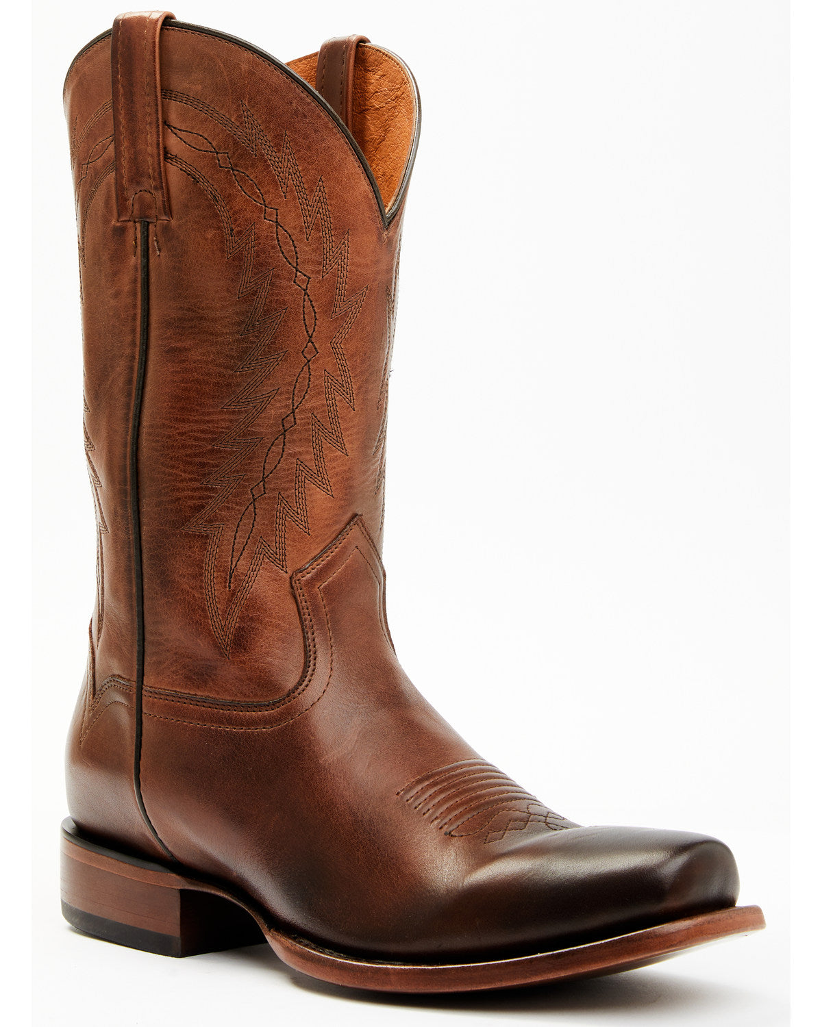 Men's Handcrafted Western Boots - Square Toe Brown
