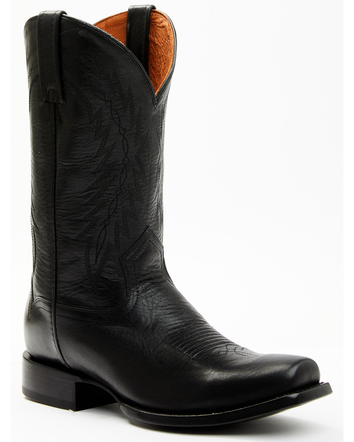 Men's 12" Western Boots - Square Toe Black