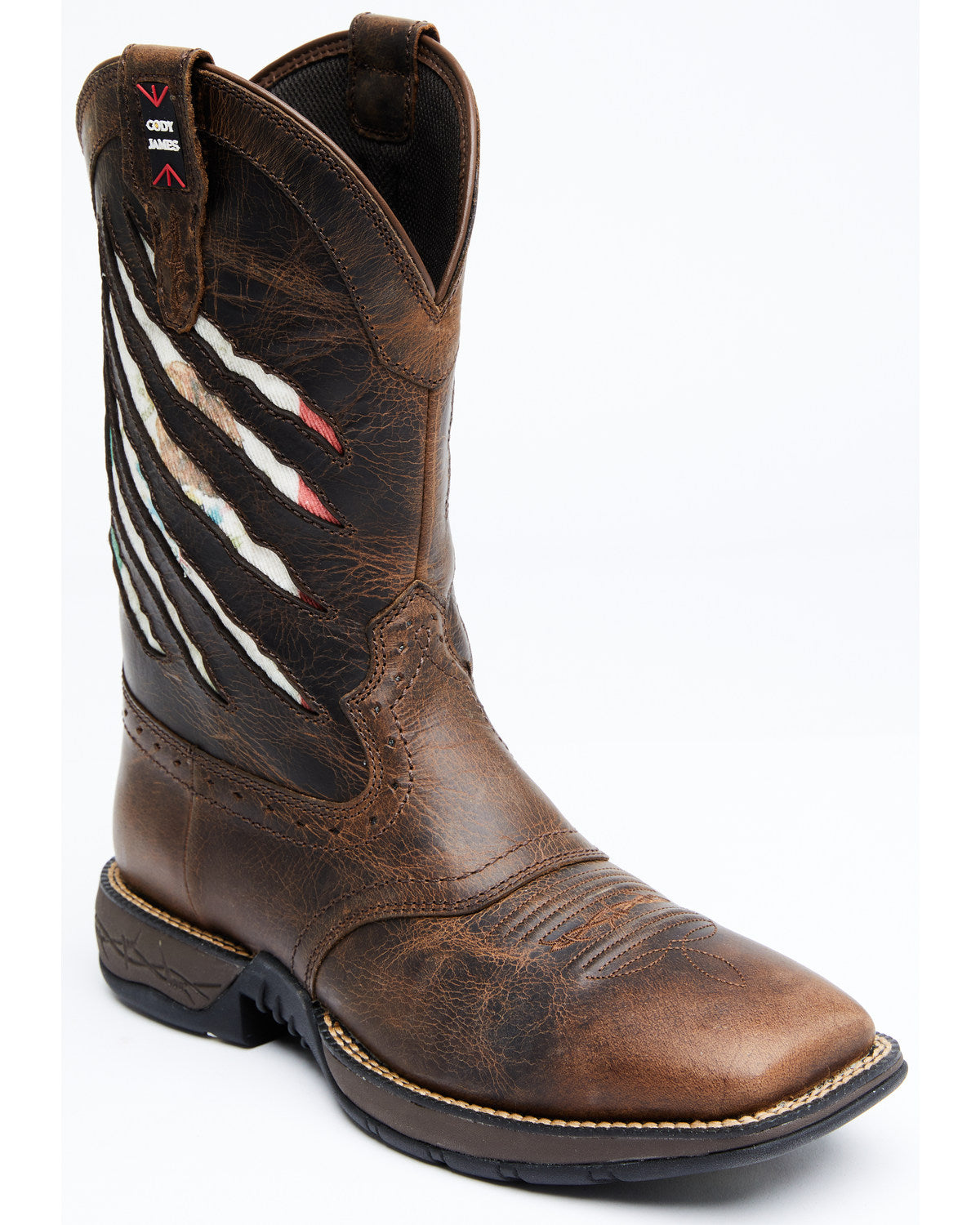 Men's Scratch Mexico Flag Lite Performance Western Boots - Brown