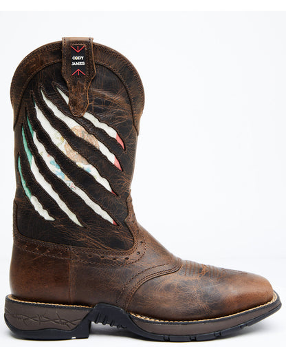 Men's Scratch Mexico Flag Lite Performance Western Boots - Brown