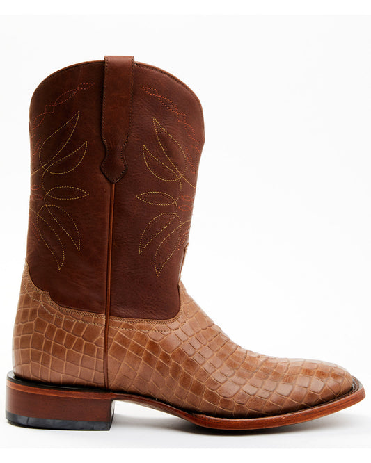 Men's Western Boots - Broad Square Toe Brown