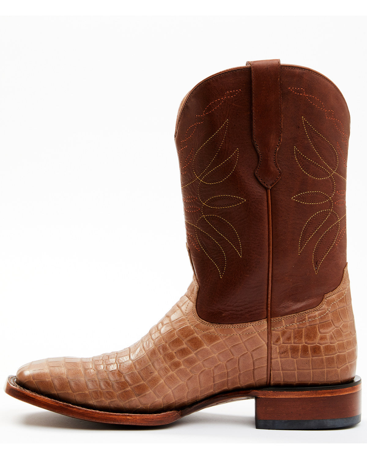 Men's Western Boots - Broad Square Toe Brown