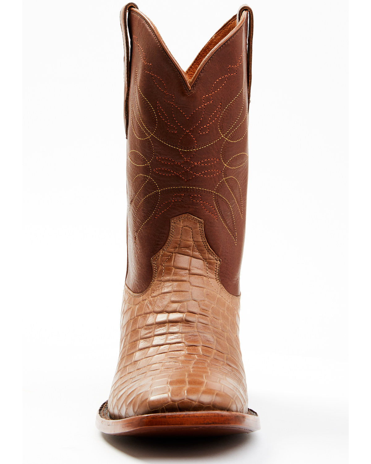 Men's Western Boots - Broad Square Toe Brown