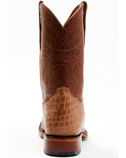 Men's Western Boots - Broad Square Toe Brown