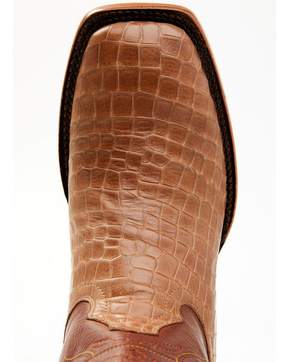 Men's Western Boots - Broad Square Toe Brown