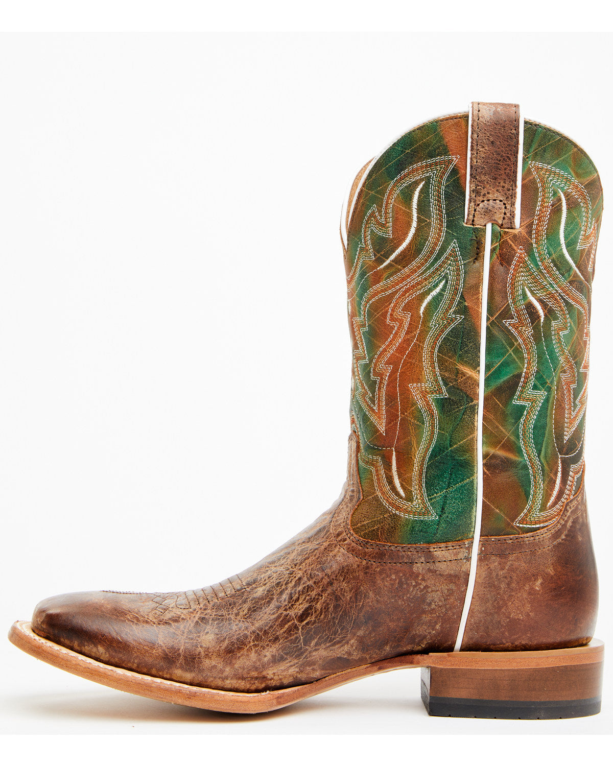 Men's Road Western Boots - Broad Square Toe Brown