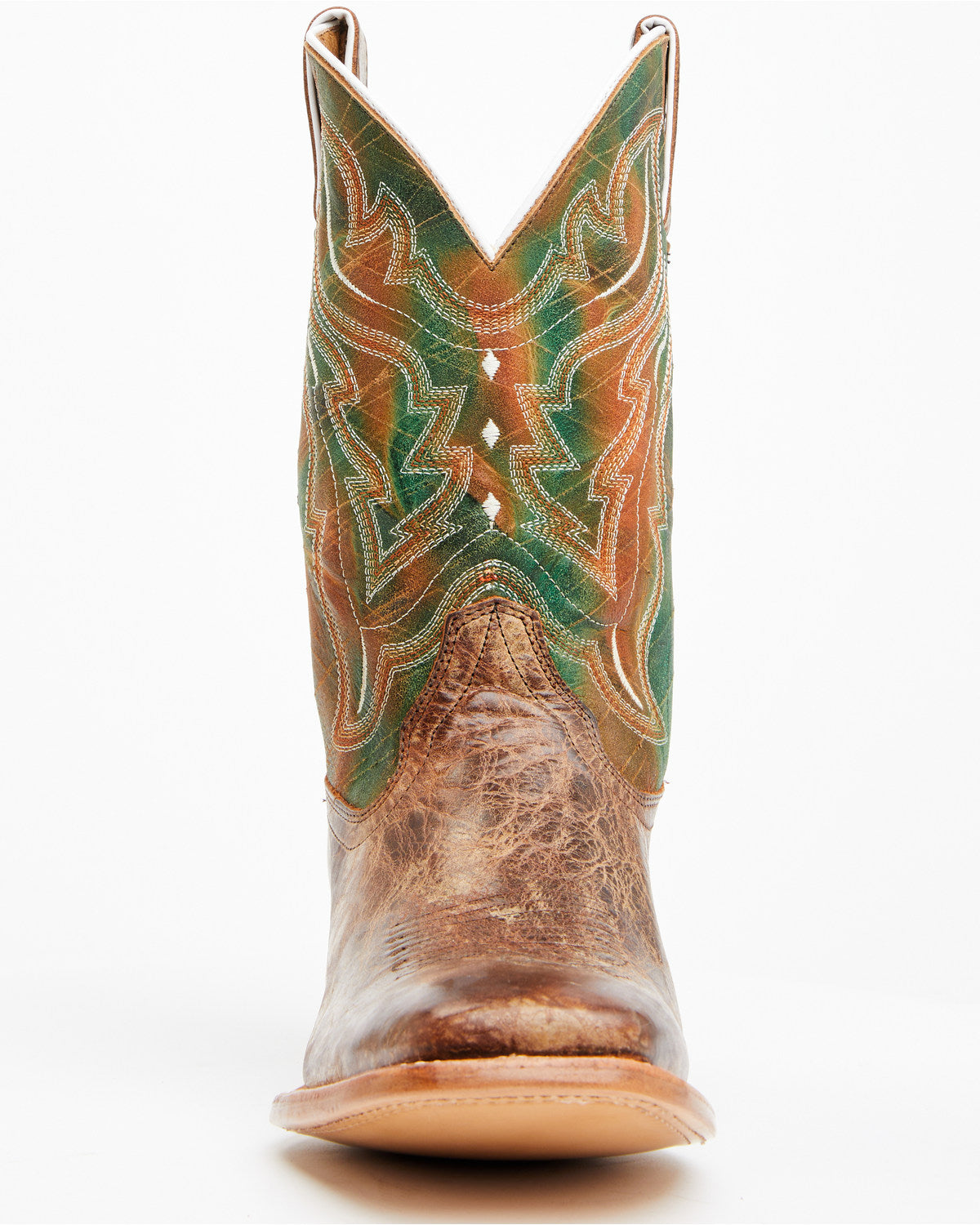 Men's Road Western Boots - Broad Square Toe Brown