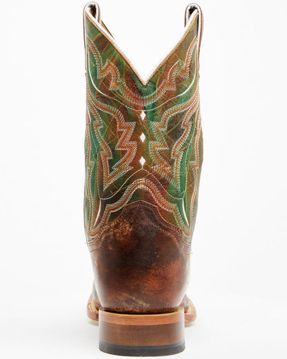 Men's Road Western Boots - Broad Square Toe Brown