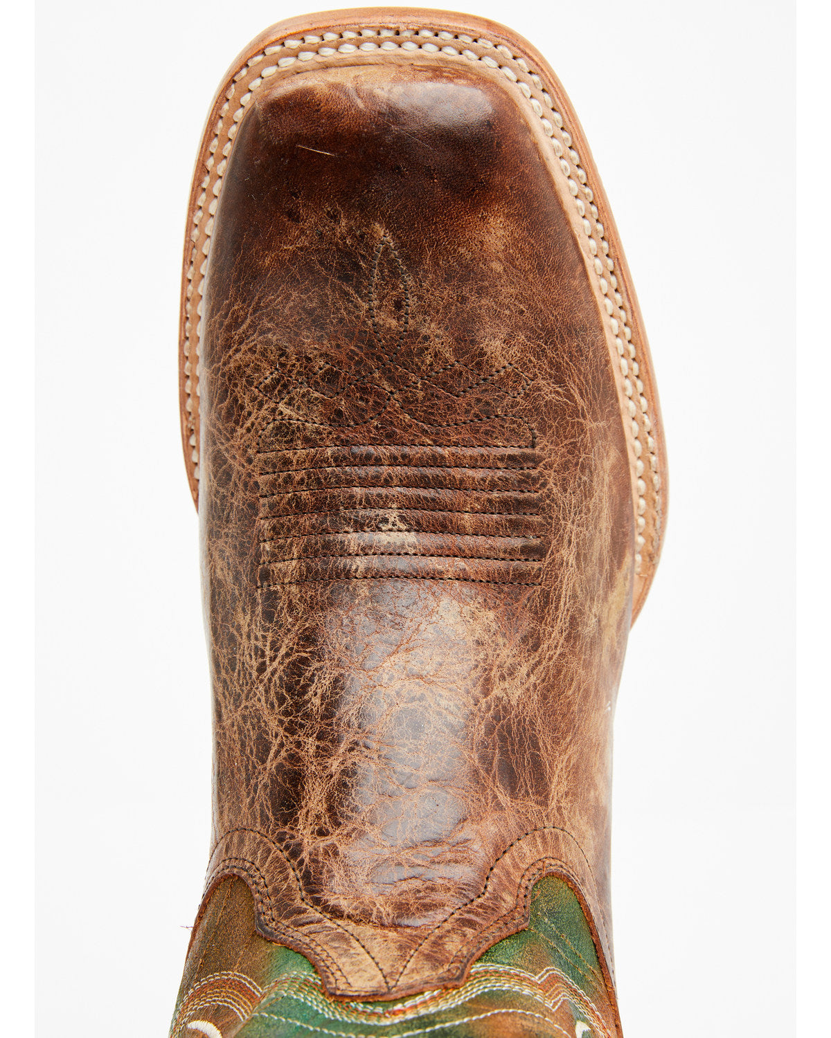 Men's Road Western Boots - Broad Square Toe Brown
