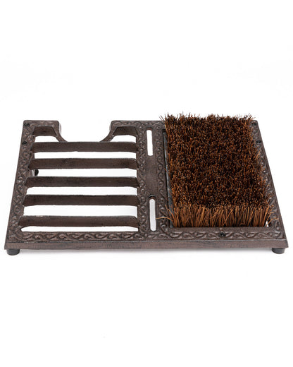 Boot Barn Ranch Cast Iron Boot Jack & Brush Brown