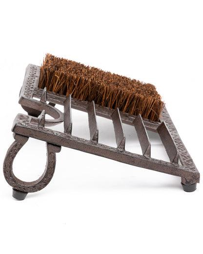 Boot Barn Ranch Cast Iron Boot Jack & Brush Brown