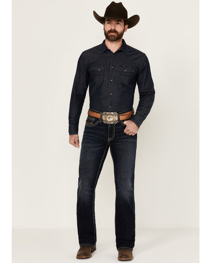 Men's Night Ranger Wash Wyatt Slim Bootcut Stretch Denim Je Dark Wash