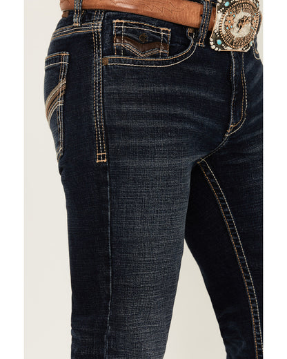 Men's Night Ranger Wash Wyatt Slim Bootcut Stretch Denim Je Dark Wash
