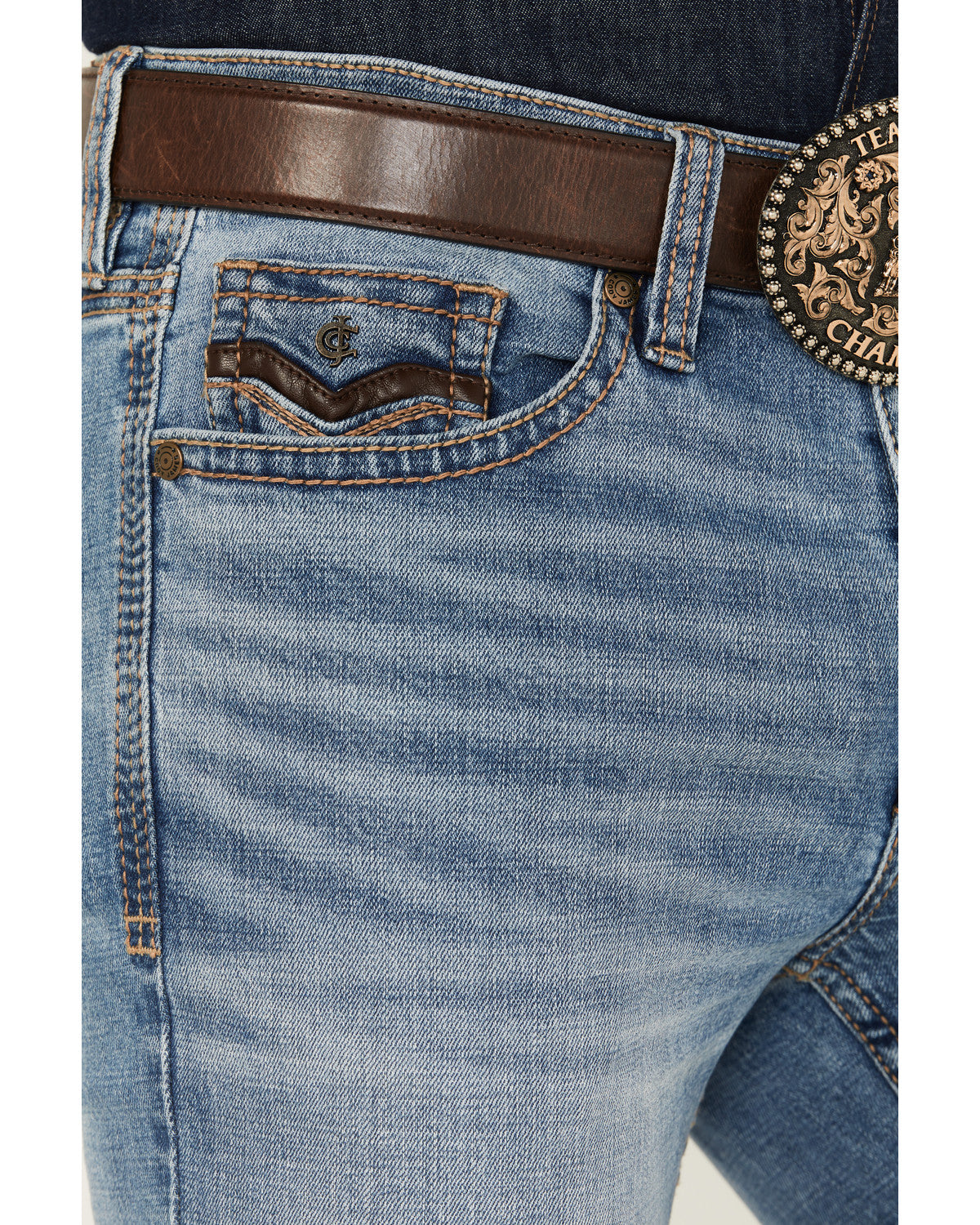 Men's Highland Wash Wyatt Slim Bootcut Stretch Denim Jeans Light Wash