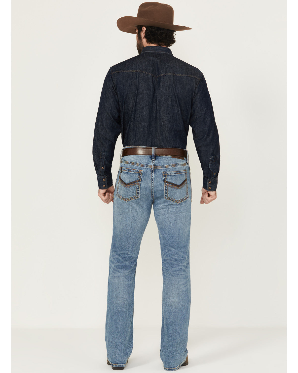 Men's Highland Wash Wyatt Slim Bootcut Stretch Denim Jeans Light Wash