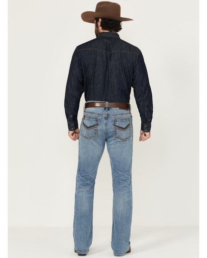 Men's Highland Wash Wyatt Slim Bootcut Stretch Denim Jeans Light Wash