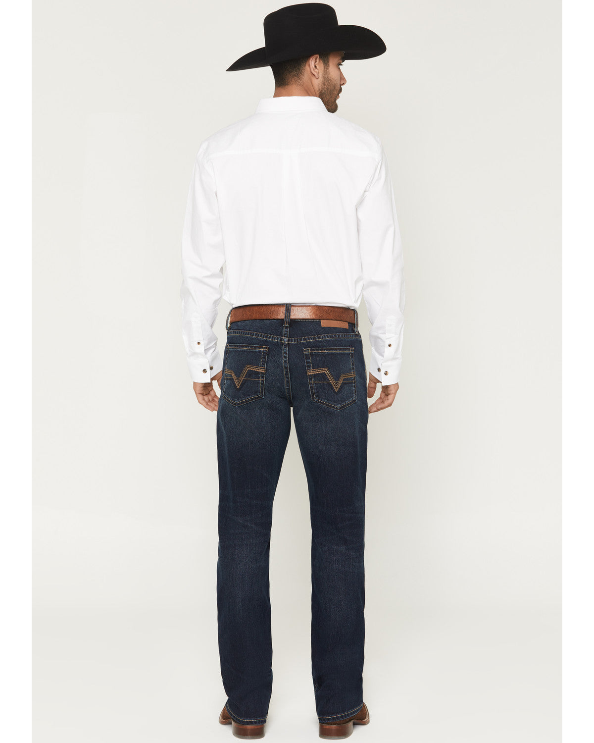 Men's Brock Wash Wyatt Slim Bootcut Stretch Denim Jeans Dark Wash