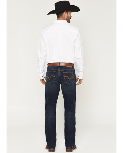 Men's Brock Wash Wyatt Slim Bootcut Stretch Denim Jeans Dark Wash