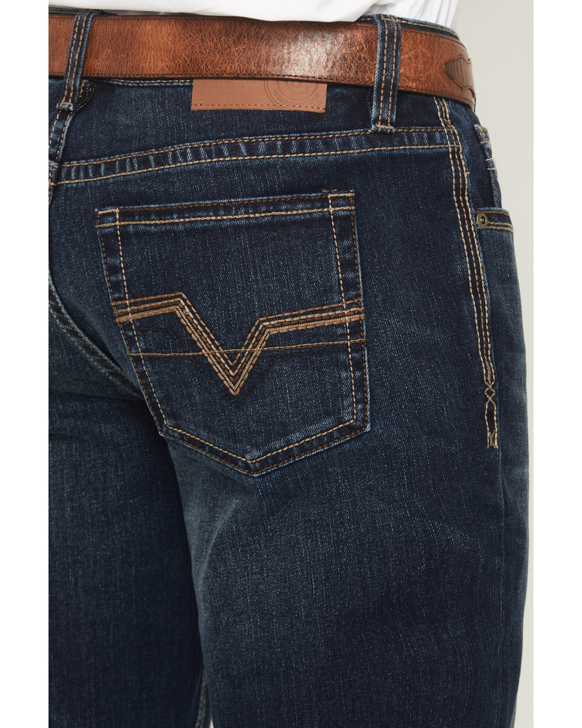 Men's Brock Wash Wyatt Slim Bootcut Stretch Denim Jeans Dark Wash