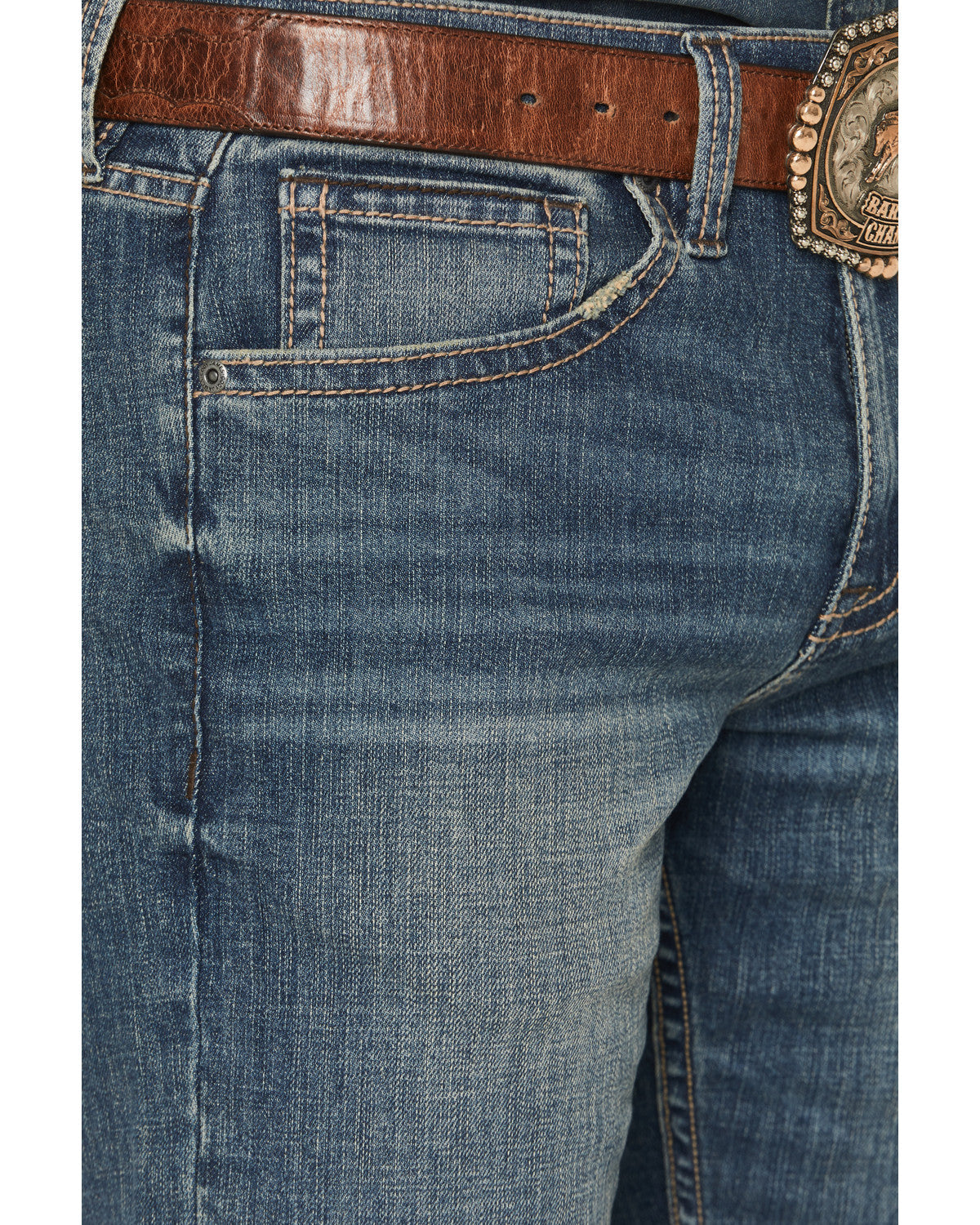 Men's Grullo Wash Wyatt Slim Bootcut Stretch Denim Jeans Dark Wash