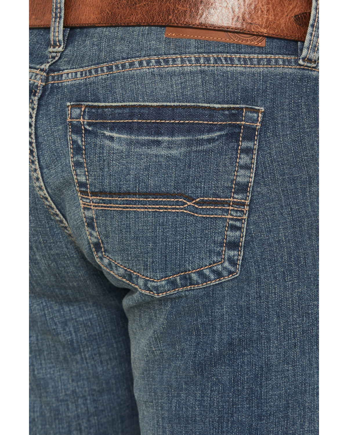 Men's Grullo Wash Wyatt Slim Bootcut Stretch Denim Jeans Dark Wash