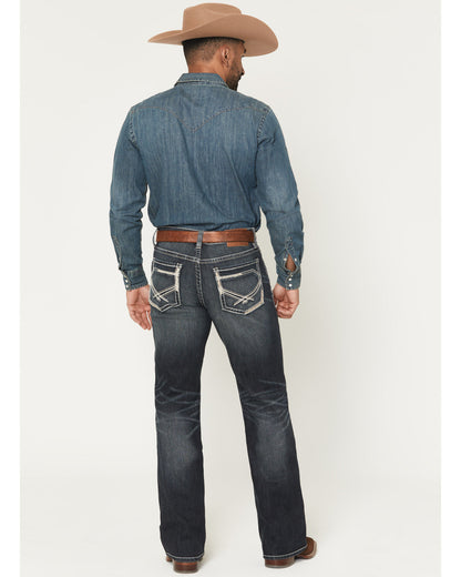 Men's Cayanne Wash Duke Relaxed Bootcut Stretch Denim Jeans Dark Wash
