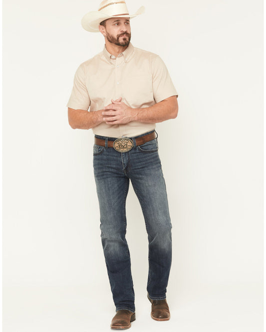 Men's Poncho Wash Jackson Slim Straight Stretch Denim Jeans Dark Wash