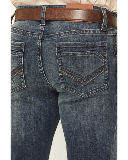 Men's Poncho Wash Jackson Slim Straight Stretch Denim Jeans Dark Wash