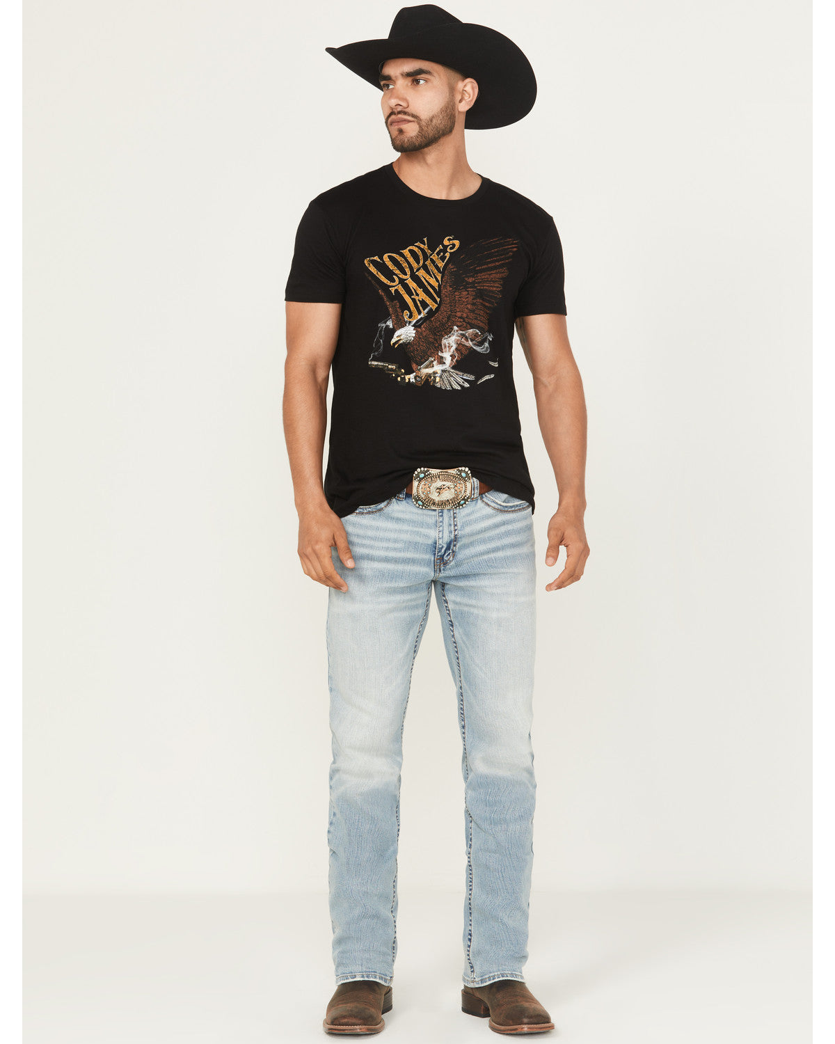 Men's Cyclone Wash Jackson Slim Straight Stretch Denim Jean Light Wash