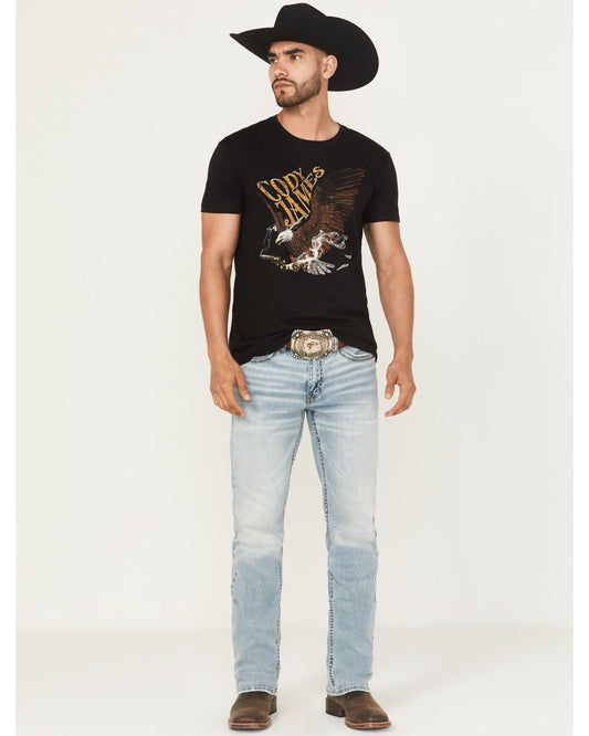Men's Cyclone Wash Jackson Slim Straight Stretch Denim Jean Light Wash