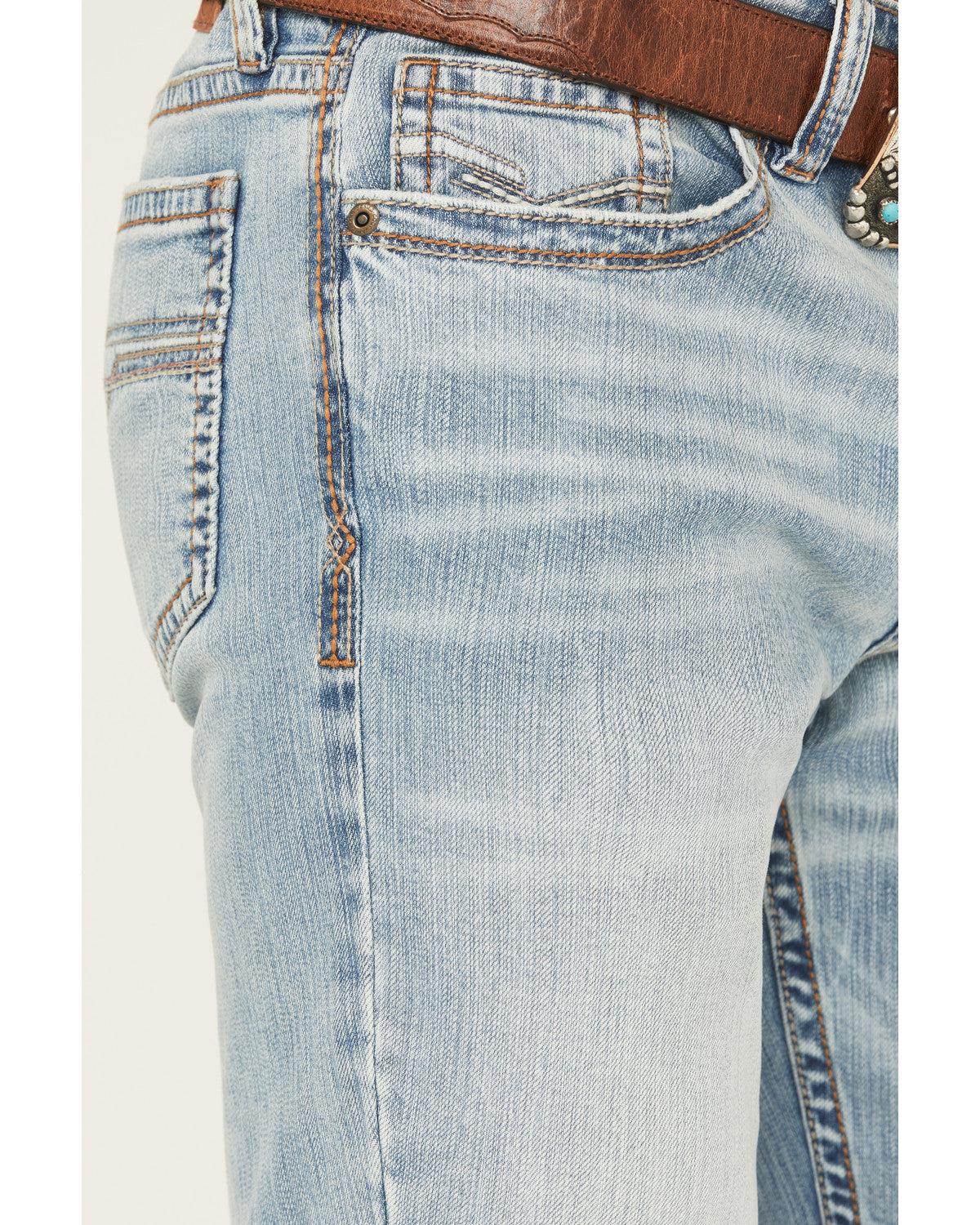 Men's Cyclone Wash Jackson Slim Straight Stretch Denim Jean Light Wash