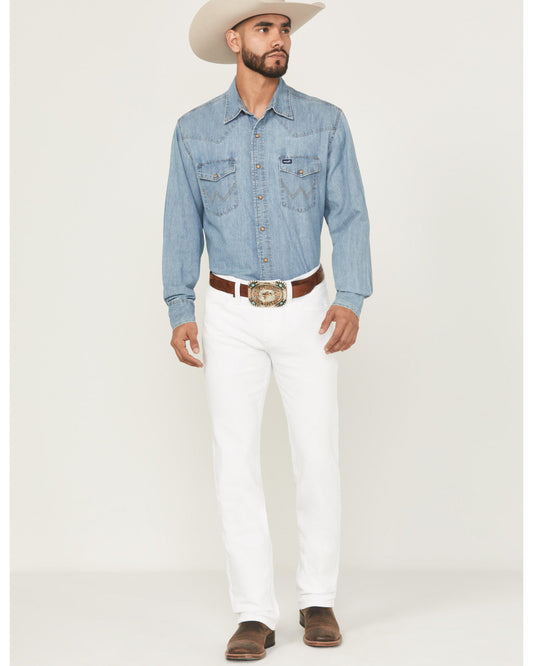 Men's Blanco Wash Jackson Slim Straight Stretch Denim Jeans White