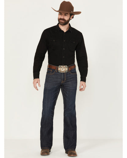 Men's Night Hawk Wash Duke Relaxed Bootcut Stretch Denim Je Dark Wash