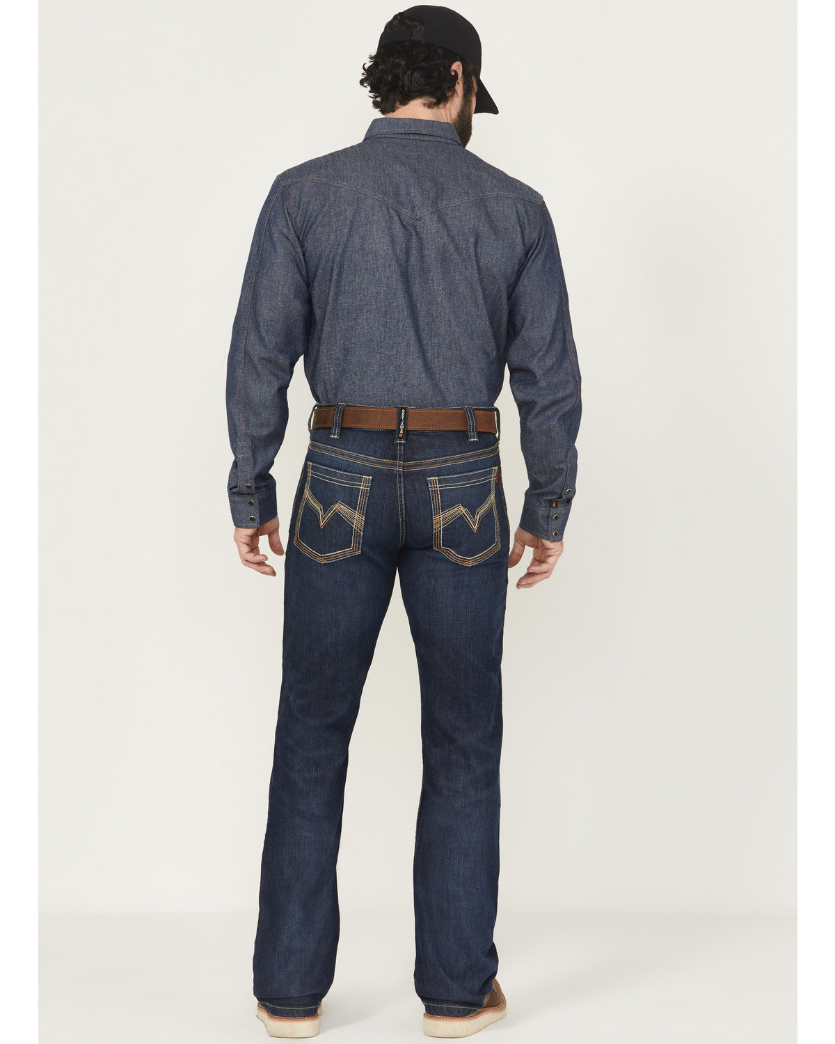 Men's FR Dark Wash Slim Bootcut Stretch Denim Work Jeans Dark Wash